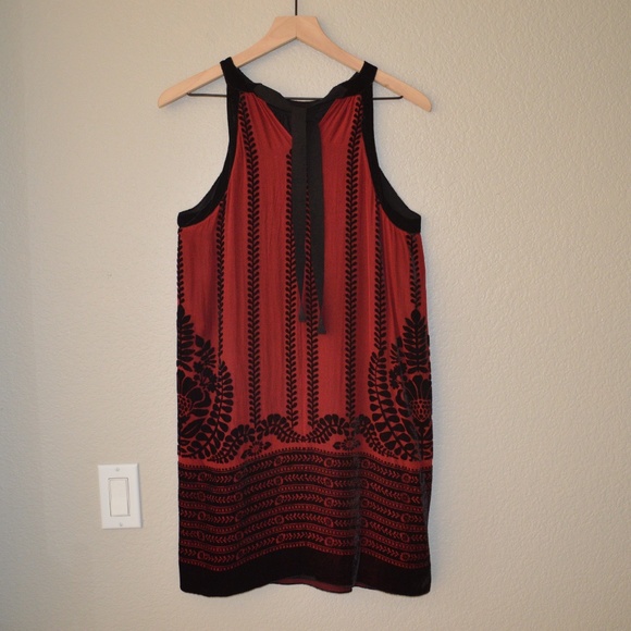 Studio M Velvet Flocked Halter Cocktail Dress Sz S - Picture 4 of 5